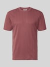 Jake*s Studio Men Regular Fit T-Shirt mit Allover-Loch-Stitching Dunkelrot