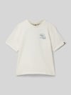 Garcia T-shirt met labelprint Offwhite