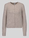PIECES Regular Fit Strickjacke mit Woll-Anteil Modell 'MALOU' Taupe
