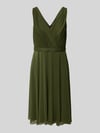 TROYDEN COLLECTION Cocktailjurk met V-hals Olijfgroen