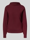 zero Strickpullover aus Viskose-Mix mit Stehkragen Rot