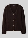 ZABAIONE Relaxed Fit Strickjacke aus Woll-Viskose-Mix Modell 'Sofia' Dunkelbraun