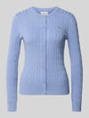 GANT Regular Fit Strickjacke aus Baumwoll-Mix Hellblau