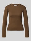 Topshop Longsleeve mit Rundhalsausschnitt Modell 'EVERYDAY' Schoko