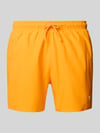 Emporio Armani Straight Fit Badeshorts mit Logo-Detail Orange