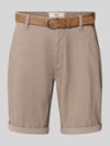 Redefined Rebel Bermudas mit Gürtel und Eingrifftaschen Modell 'NEBRASKA' Beige