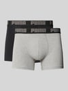 PUMA Slim Fit Boxershorts aus Baumwoll-Mix im 2er-Pack Modell 'EVERDAY' Hellgrau