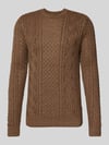 JACK & JONES Premium Gebreide pullover met ribboorden, model 'BLUSEAN' Middenbruin