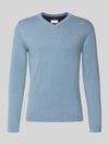 Tom Tailor Regular Fit Strickpullover aus reiner Baumwolle Jeansblau