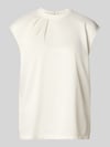 Jake*s Collection T-Shirt mit Kappärmeln aus Material-Mix Offwhite