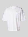 REVIEW T-shirt o kroju oversized z nadrukiem z logo Biały