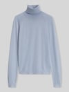 BOSS sweter z golfem o kroju slim fit z czystej żywej wełny model 'Frizani' Jasnoniebieski