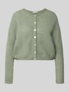 American Vintage Kardigan rozpinany o kroju relaxed fit z mieszanki wełny z domieszką lnu Khaki