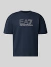 EA7 Emporio Armani t-shirt z logo i okrągłym dekoltem Ciemnoniebieski