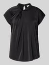 Neo Noir Top bluzkowy z satyny z detalem w postaci węzła model 'Fleur Drapy' Czarny