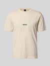 BOSS Green Regular Fit T-Shirt mit Logo Print Beige