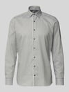 OLYMP Level 5 Slim fit zakelijk overhemd van katoenmix met haaikraag Olijfgroen