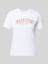 GUESS Activewear t-shirt z mieszanki wiskozy i elastanu z logo Biały