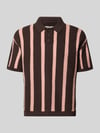 Redefined Rebel Regular Fit Strick-Poloshirt Modell 'POUL' Dunkelbraun