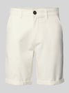 Blend Chino-Shorts aus Leinen-Mix Offwhite