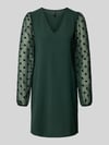 VERO MODA Fließendes Cocktailkleid mit semitransparenten Ärmeln Modell 'ALVA' Dunkelgruen