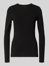 OPUS Shirt met lange mouwen en ronde hals Zwart