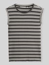 Tom Tailor Denim Top w prążkowanej strukturze, krój slim fit Czarny