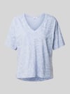 Esprit T-Shirt mit grafischem Muster und V-Ausschnitt Rauchblau