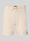 MCNEAL Leinenshorts mit Bindegürtel und Gesäßtaschen Ecru