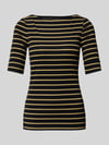 Lauren Ralph Lauren T-Shirt mit U-Boot-Ausschnitt Modell 'JUDY' Gold Melange