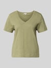 s.Oliver RED LABEL t-shirt o kroju relaxed fit z czystej bawełny Khaki