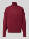 BOSS Green Sweatshirt mit halblangem Reißverschluss Bordeaux