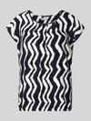ZABAIONE relaxed fit t-shirt van viscosemix model 'Minou' Marineblauw gemêleerd