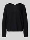 Rich & Royal Schimmernder Strickpullover aus Woll-Mix Black
