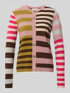 Christian Berg Woman Strickjacke im Allover-Look mit Rundhalsausschnitt Senf