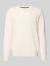 Pepe Jeans Regular Fit Strickpullover Viskose-Baumwoll-Mix Modell 'PHINEAS' Offwhite