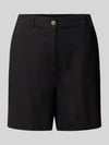Soyaconcept regular fit bermuda's van mix van linnen en viscose model 'Ina' Black