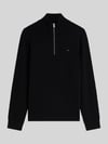 Tommy Jeans Slim Fit Troyer aus reiner Baumwolle BLACK
