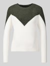 VERO MODA sweter krój regular fit z dodatkiem wełny model 'PLAZA' Ciemnozielony