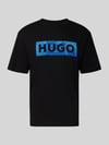 HUGO Blue regular fit T-shirt van puur katoen model 'NALIEN' Zwart