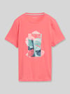 Tom Tailor Regular Fit T-Shirt aus reiner Baumwolle Pink