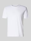 Christian Berg Men T-shirt met geribde ronde hals Wit