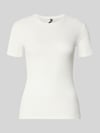 PIECES slim fit T-shirt van katoenmix model 'RUKA' Wit