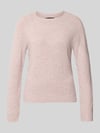 VERO MODA sweter o kroju regular fit z okrągłym dekoltem model 'DOFFY' Brudnoróżowy