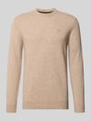 Barbour Pullover aus Woll-Seide-Mix mit Rundhalsausschnitt Modell 'TISBURY' Beige