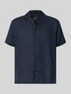 JACK & JONES Premium regular fit linnen overhemd model 'LAWRENCE' Marineblauw