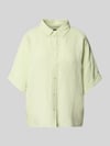 BOSS Orange Regular Fit Bluse aus Leinen-Viskose-Mix Modell 'BISENAS' Hellgruen