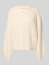 VERO MODA Relaxed Fit Strickpullover mit Woll-Anteil Modell 'CARMEN' Ecru