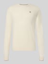 Napapijri Slim Fit Strickpullover aus reiner Wolle Modell 'DAMAVAND' Offwhite
