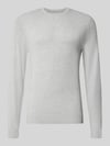 MCNEAL Strickpullover mit geripptem Rundhalsausschnitt Hellgrau Melange